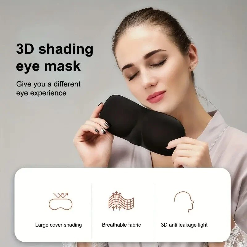 (image for) KALOAD 3D Stereoscopic Sleep Eye Mask Sleep Magic Memory Sponge Black Shading Breathable Quik Sleep for Outdoor Travel