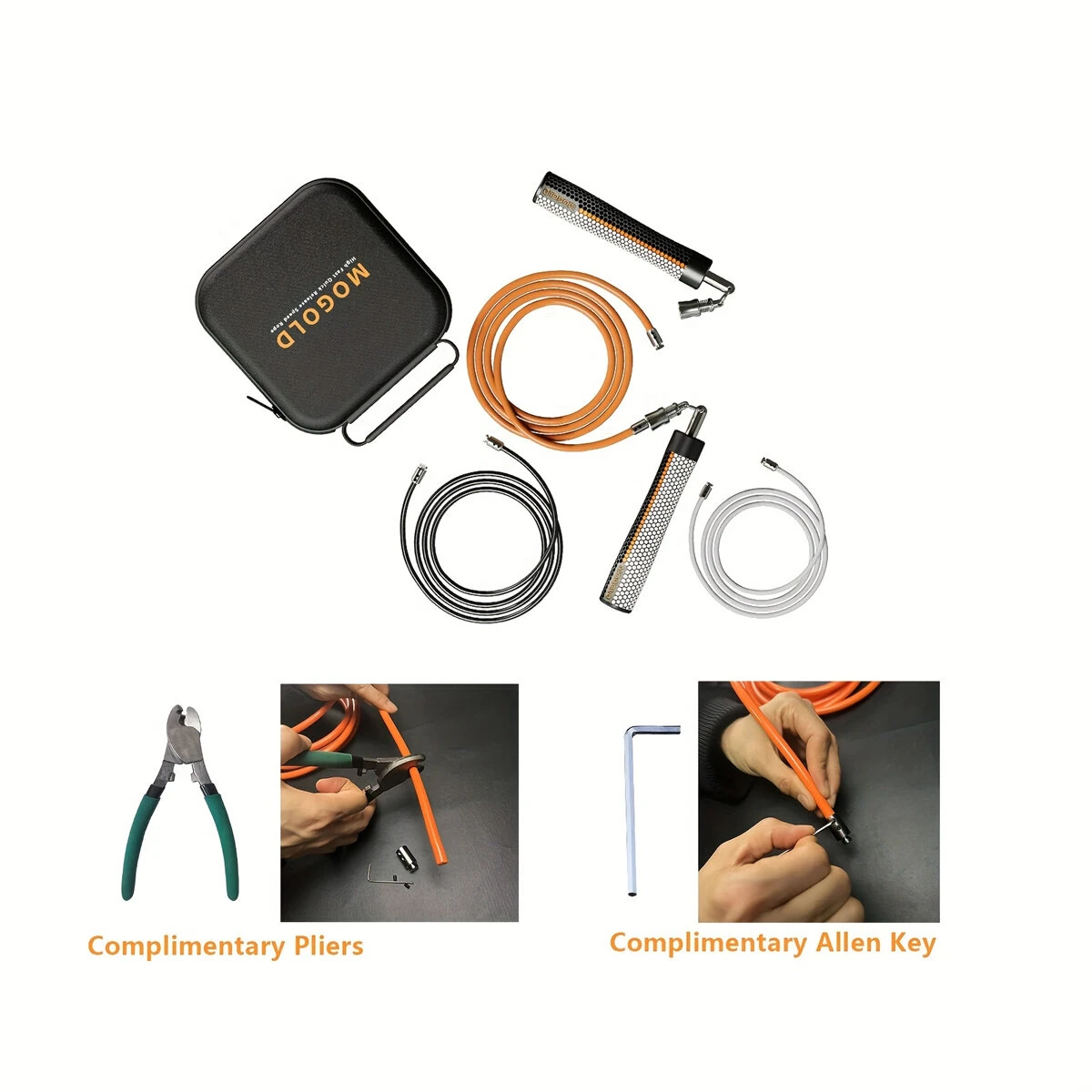 (image for) Mogold Weighted Jump Ropes Adjustable Length Weights 360 Degree Spin Ergonomics Grip Skipping Rope for Fitness Sports Training