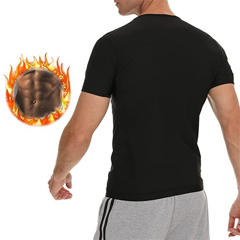 (image for) TENGOO Men Sauna Sweat Vest Hot Compression Shirts Fitness Training Slimming Body Shaper Waist Trainer Gym Exercise Versatile Shaper Suit