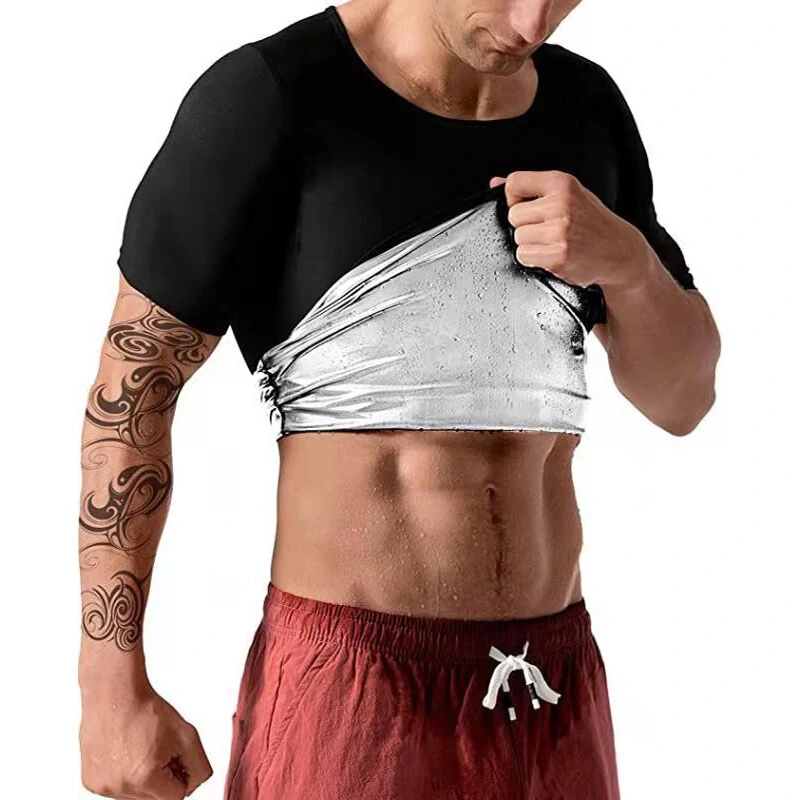 (image for) TENGOO Men Sauna Sweat Vest Hot Compression Shirts Fitness Training Slimming Body Shaper Waist Trainer Gym Exercise Versatile Shaper Suit