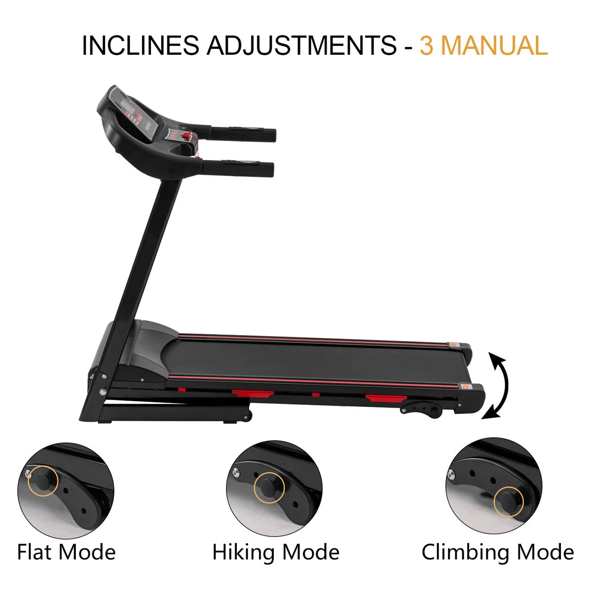 (image for) [USA Direct] Bominfit JK88 Folding Treadmill 3.5HP Power Motor 16km/h Max Speed 150kg Weight Capacity Heart Rate Sensor LED Display Installation-free Running Fitness for Home Gym Workouts